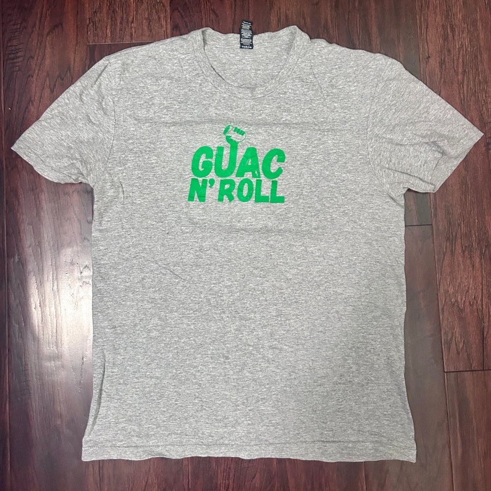 District Gray Short Sleeve Tee with Green "Guac N' Roll" Graphic